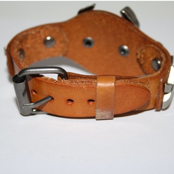 Moto Style Leather Cuff Bracelet Live to Ride, Ride to Live bracelet 7-8.5" - Picture 3 of 3